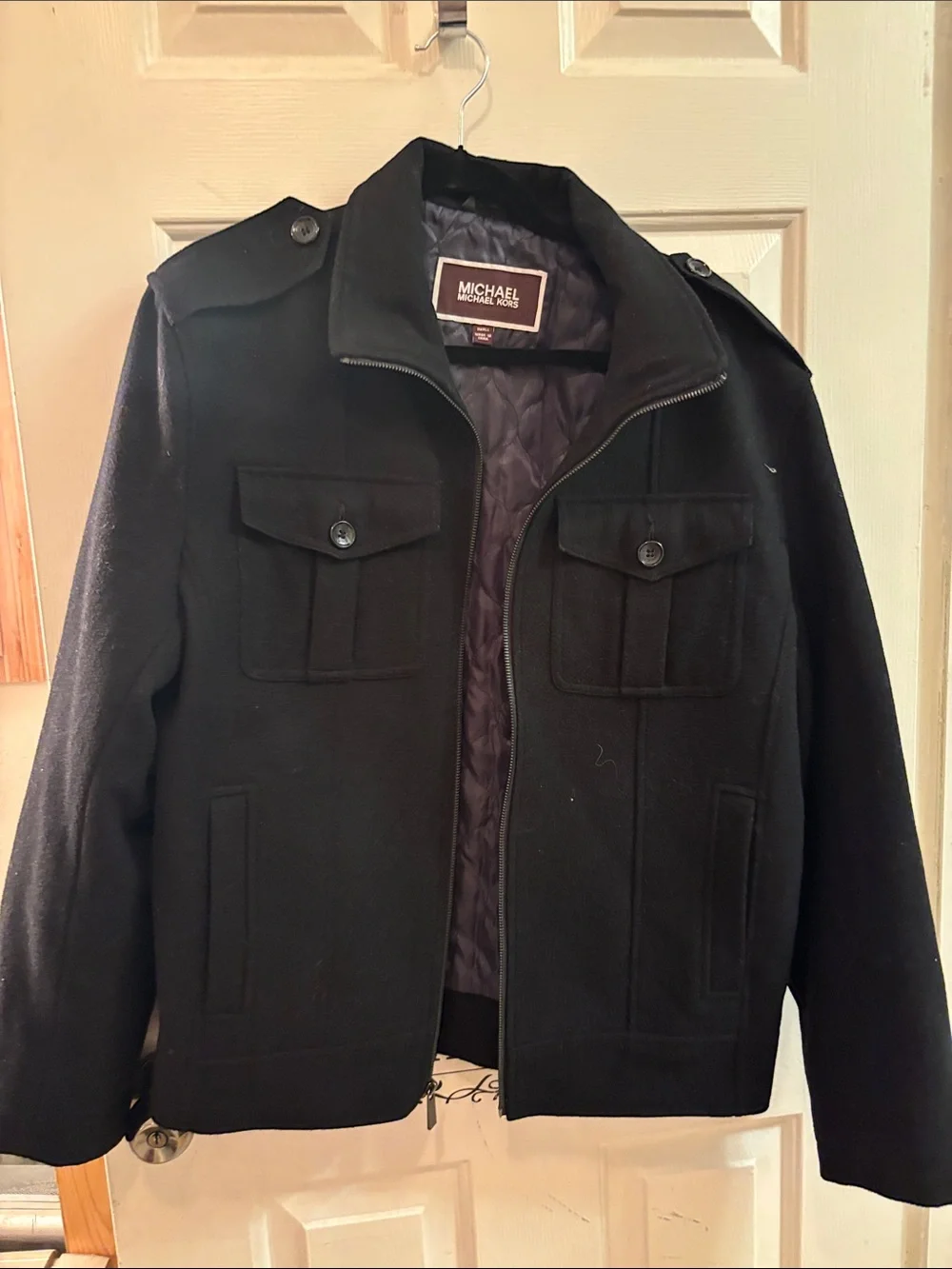 MICHAEL Michael Kors Black Military-Style Zip Jacket